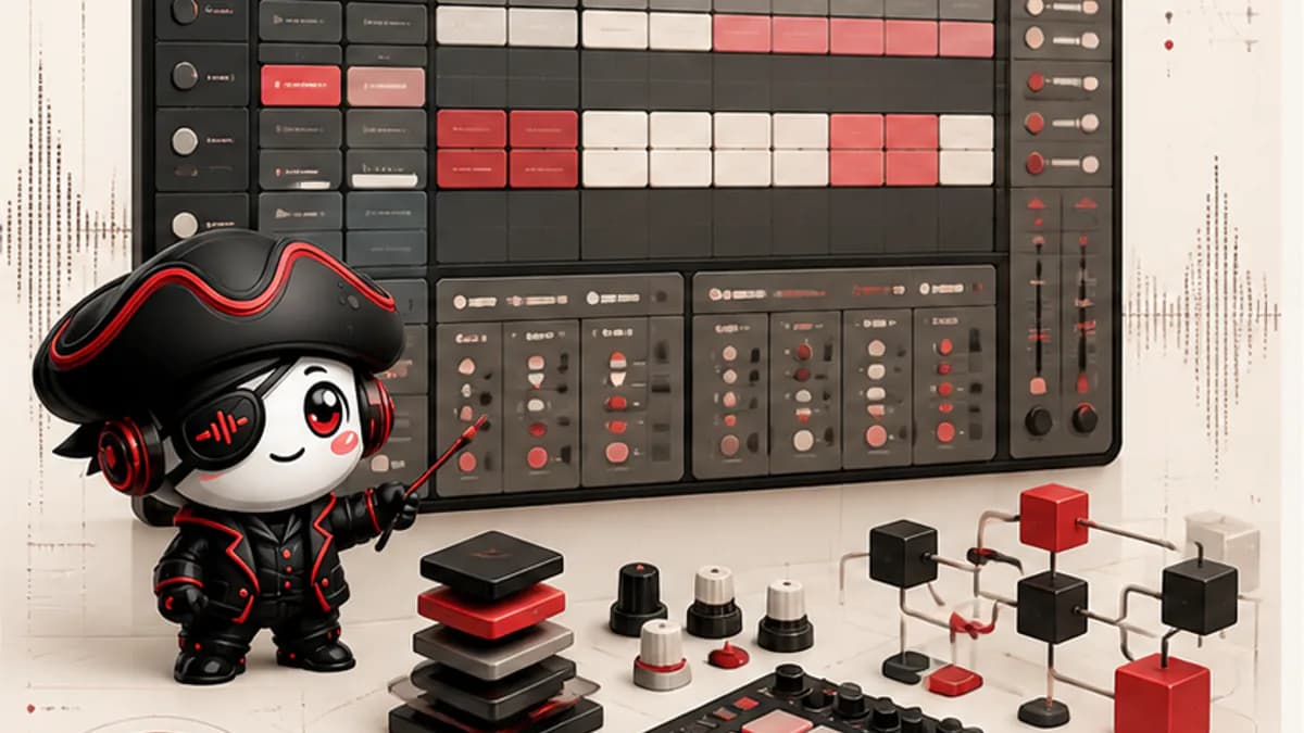 House Pirata mascot explaining an organized Ableton house production template