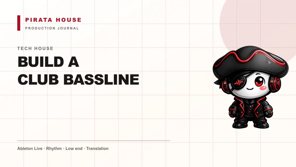 Tech house bassline production workflow in Ableton Live by House Pirata